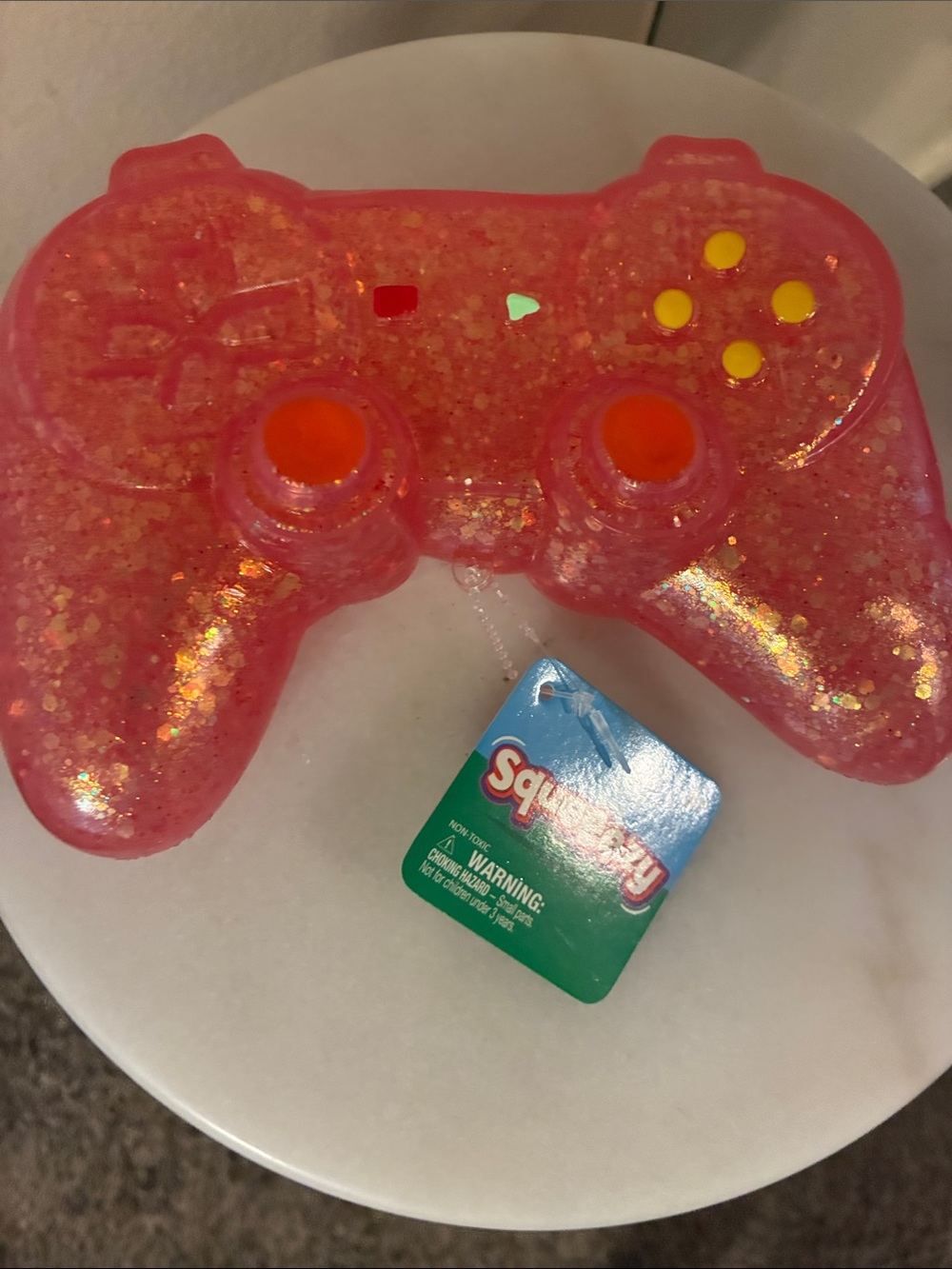 Pink Glitter Game Controller Stress Toy - Squishmallow Style